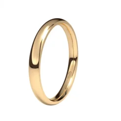 Alianza de Boda "Almendrada" de Oro Rosa Brillo 18 Quilates 2.5 mm
