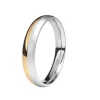 Alianza de Boda "Bicolor" de Oro Rosa Brillo y Oro Blanco Satinado 18 Quilates 3.5 mm