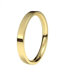 Alianza de Boda "Forma D" de Oro Amarillo Brillo 18 Quilates 2.5 mm