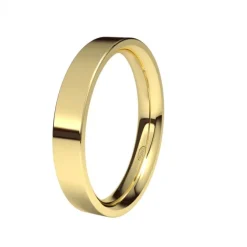Alianza de Boda "Forma D" de Oro Amarillo Brillo 18 Quilates 3.5 mm