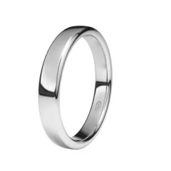 Alianza de Boda "Oval" de Oro Blanco Brillo 18 Quilates 3.5 mm