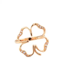 Anillo cLOVEr de oro rosa y diamantes PM
