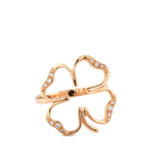 Anillo cLOVEr de oro rosa y diamantes PM