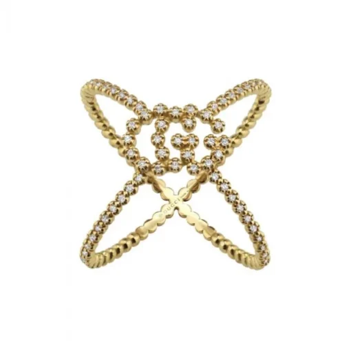 Anillo Gucci diamantes GG Running en forma de X | Chocron Joyeros