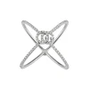 Anillo Gucci diamantes GG Running en forma de X oro blanco | Distribuidor oficial Gucci |