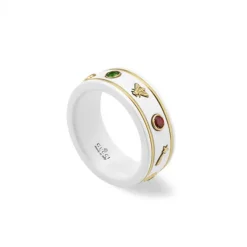 Anillo Gucci Icon de oro amarillo, circonio blanco y topacios