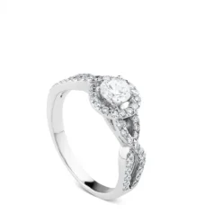 Anillo-compromiso-solitario-oro-blanco-diamantes | Chocrón Joyeros
