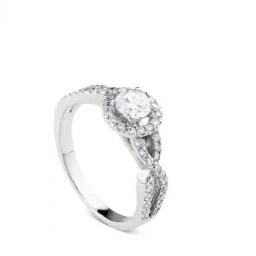 Anillo-compromiso-solitario-oro-blanco-diamantes | Chocrón Joyeros