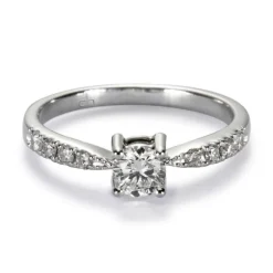 Anillo-compromiso-solitario-oro-blanco-diamantes | Chocrón Joyeros