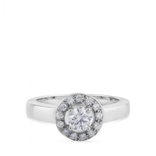 Anillo-compromiso-solitario-oro-blanco-diamantes | Chocrón Joyeros