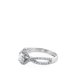 Anillo-compromiso-solitario-oro-blanco-diamantes | Chocrón Joyeros