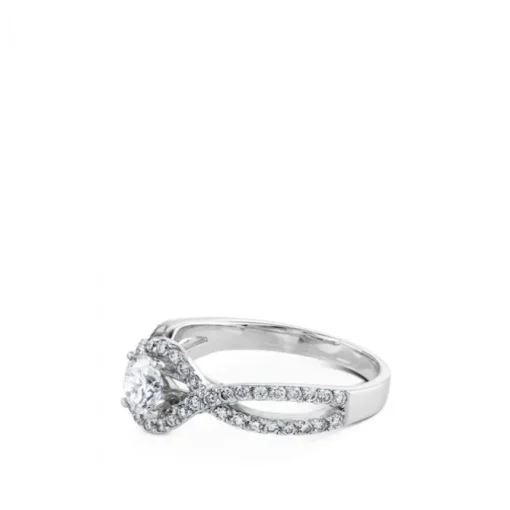 Anillo-compromiso-solitario-oro-blanco-diamantes | Chocrón Joyeros