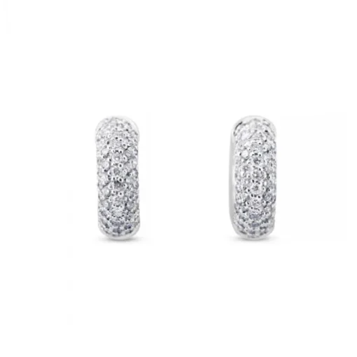 Aros de oro blanco con pavé de diamantes