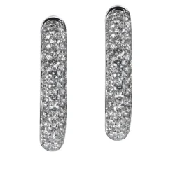 Aros de oro blanco con pavé de diamantes