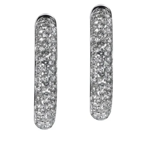 Aros de oro blanco con pavé de diamantes