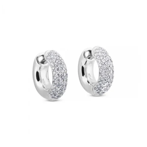 Aros de oro blanco con pavé de diamantes