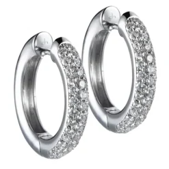 Aros de oro blanco con pavé de diamantes