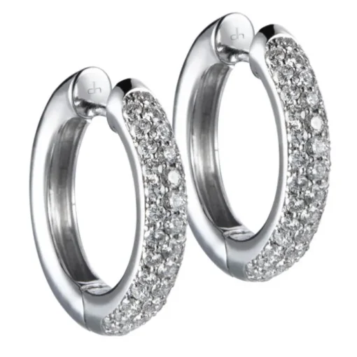 Aros de oro blanco con pavé de diamantes