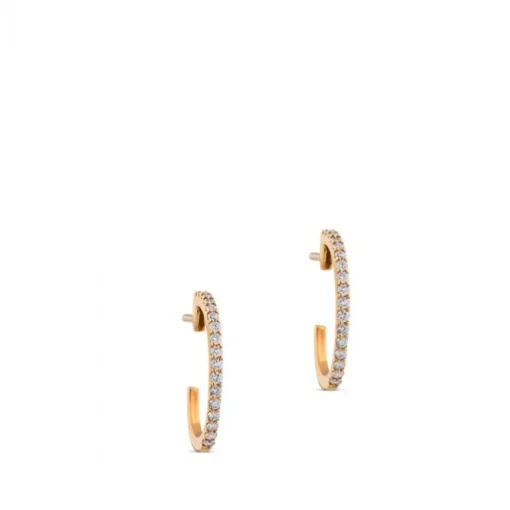 Aros de oro rosa con diamantes