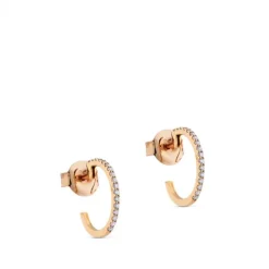 Aros de oro rosa con diamantes