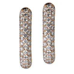 Aros de oro rosa con pavé de diamantes
