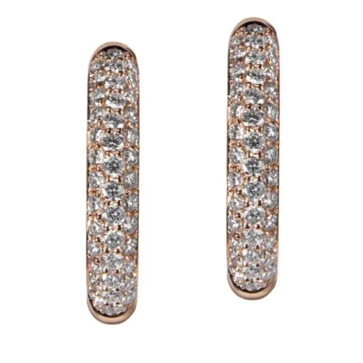 Aros de oro rosa con pavé de diamantes