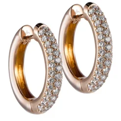 Aros de oro rosa con pavé de diamantes