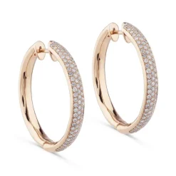 Aros de oro rosa con pavé de diamantes (3cm)