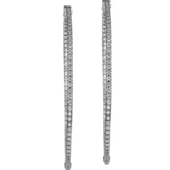 Aros grandes de oro blanco con diamantes