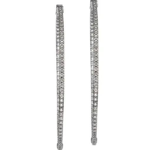 Aros grandes de oro blanco con diamantes