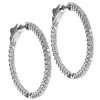 Aros grandes de oro blanco con diamantes talla brillante