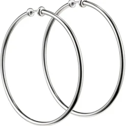 Aros grandes de oro blanco