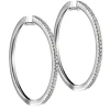 Aros grandes de oro blanco con diamantes talla brillante