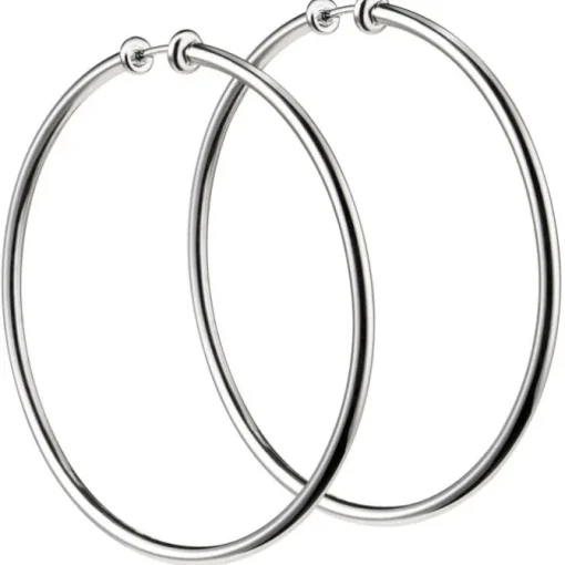 Aros grandes de oro blanco