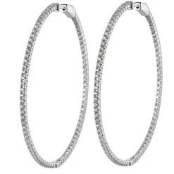 Aros grandes de oro blanco con diamantes