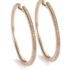 Aros grandes de oro rosa con diamantes talla brillante