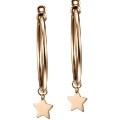 Aros medianos "Magic Stars" de oro rosa con charm de estrella
