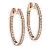 Aros ovales de oro rosa con diamantes