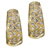 Aros pequeños de oro amarillo con pavé de diamantes