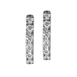 Aros pequeños de oro blanco con diamantes