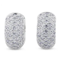 Aros pequeños de oro blanco con diamantes | Chocrón Joyeros