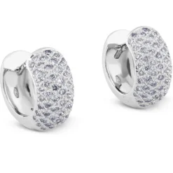 Aros pequeños de oro blanco con diamantes | Chocrón Joyeros