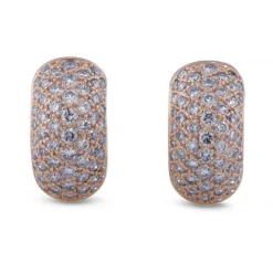 Aros pequeños de oro rosa con diamantes | Chocrón Joyeros