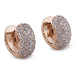 Aros pequeños de oro rosa con diamantes | Chocrón Joyeros