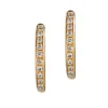 Aros pequeños ovales de oro blanco con pavé de diamantes