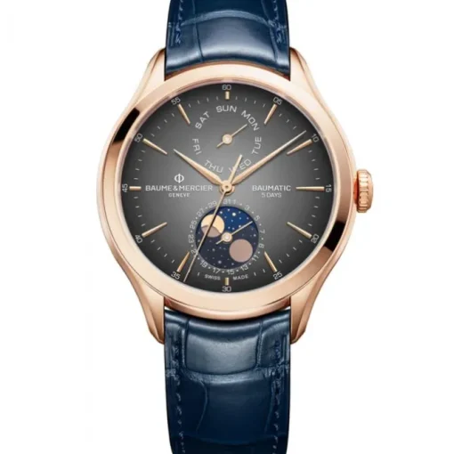 Baume et Mercier Clifton Baumatic oro rosa y fase lunar