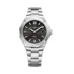 Baume et Mercier Riviera esfera negra caja con diamantes 36mm