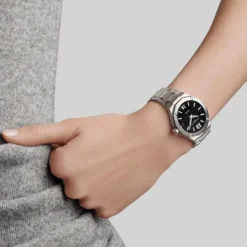 Baume et Mercier Riviera esfera negra caja con diamantes 36mm