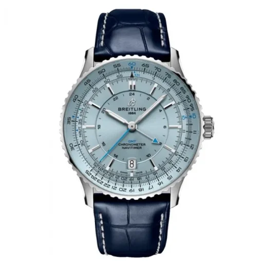 Breitling Navitimer Automatic GMT esfera azul con correa de piel 41mm