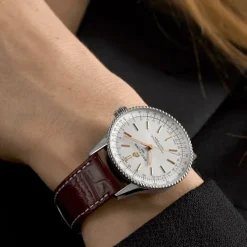 Breitling Navitimer Automatic blanco correa burdeos 36mm
